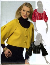 5528 LINED CROP PRINCESS BUTTON JACKET PATTERN 6-14, 14-20